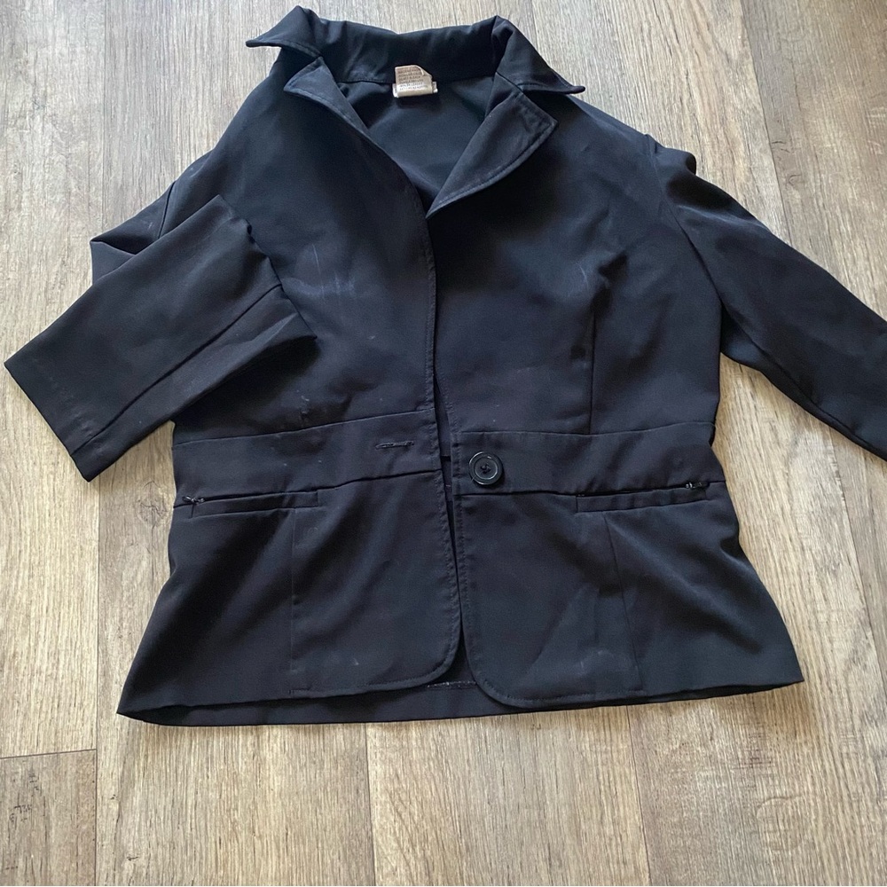 Black Stretch Button-Up Blazer – Fashion Bug, Size Small